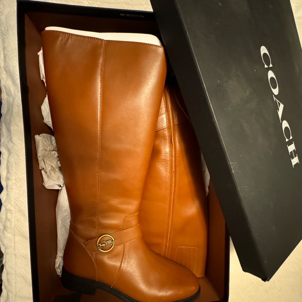 Coach Riding Boots Brown Size 10 “New in Box”